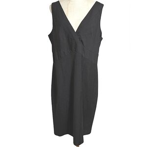 Ann Taylor Black Sleeveless V-Neck Sheath LBD Dress Plus Siz3 NWT